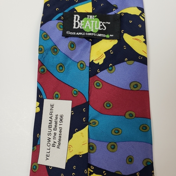 Vintage 90's Yellow Submarine by The Beatles All Over Print Silk Tie - Picture 3 of 4